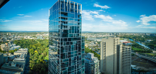 Panorama of Melbourne seen from a skyscraper, Australia