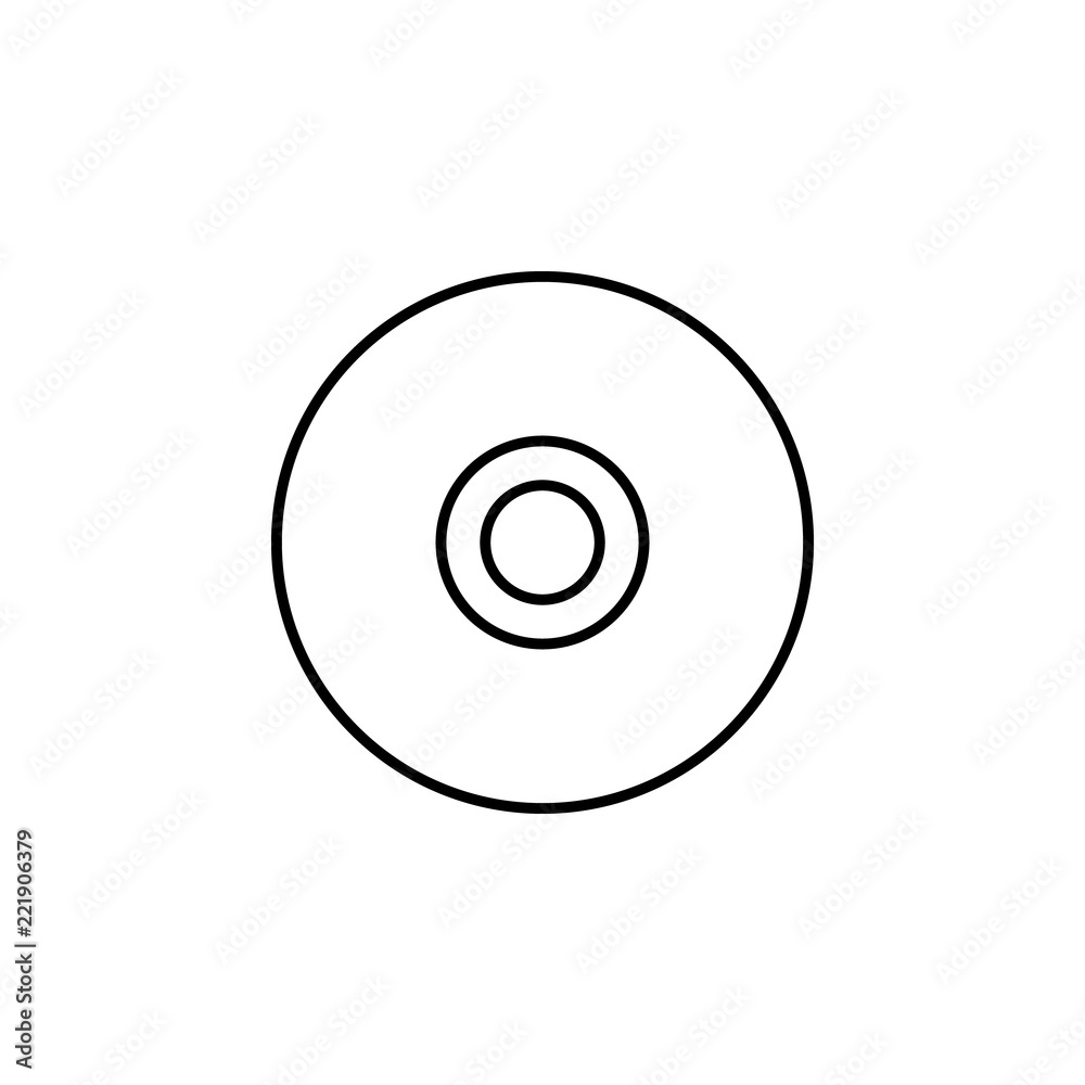 Poster cd disk icon. element of education for mobile concept and web apps icon. thin line icon for website 