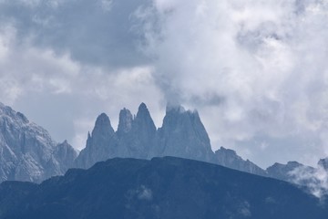 Dolomites, Mountains in the Mist, Alps, Italy