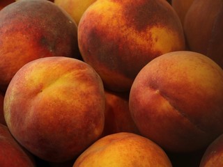 Fototapeta na wymiar Peaches, close up, Market