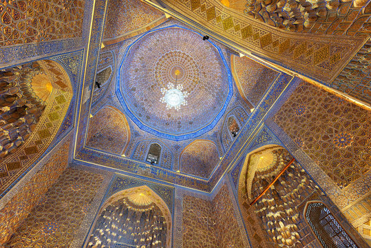Gur-e-Amir Mausoleum in Central Samarkand, Uzbekistan along the old Silk Road
