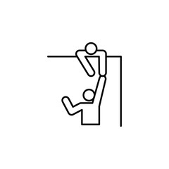 helping hand teamwork icon. Element of conceptual figures icon for mobile concept and web apps. Thin line helping hand teamwork icon can be used for web and mobile