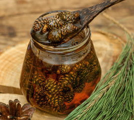 tasty jam from pine fir cones