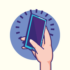 hand with smartphone device © djvstock