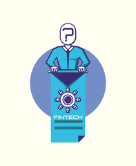 man with fintech concept