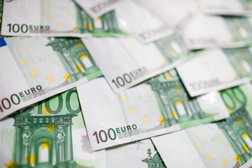 Euro Money. euro cash background. Several hundred euro banknotes