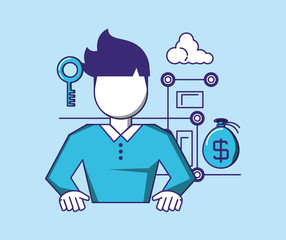 man with fintech concept