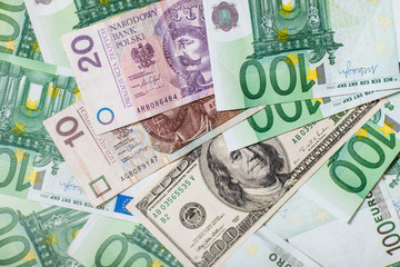 Fototapeta na wymiar Euro Money. euro cash background. Several hundred euro banknotes