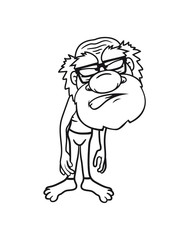 lustig dünn böse verärgert wütend sauer schlechte laune opa großvater alt nerd lustig comic cartoon clipart