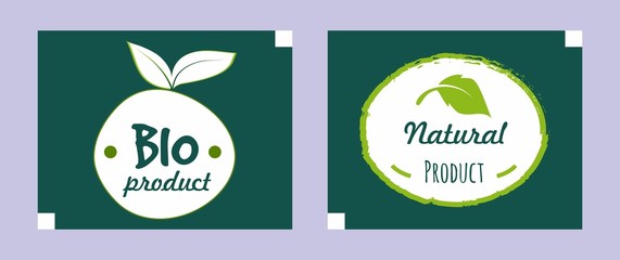 colorful organic food logo collection