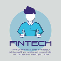 man with fintech concept