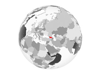 Georgia on grey globe isolated