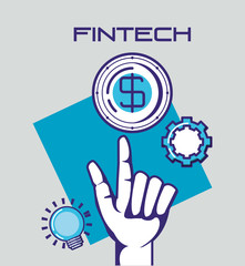 hand with fintech concept