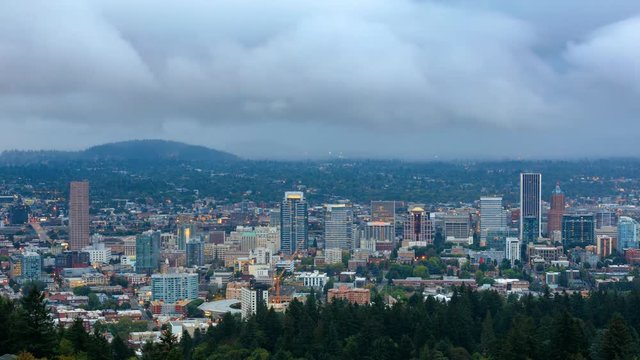 Sunrise View of Portland, Oregon from Pittock Mansion