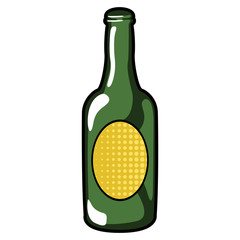 Isolated bottle icon. Comic pop art, Vector illustration design