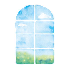 朝の窓のイラスト