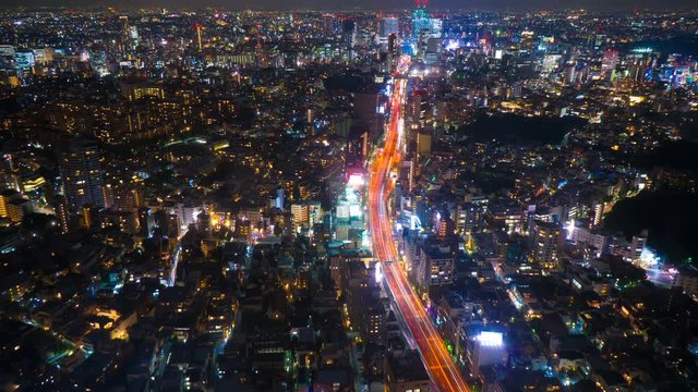 東京夜景・タイムラプス・高速道