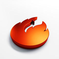 Fire flame with negative space. 3D render illustration