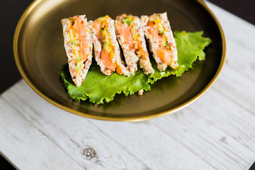 Fresh Salmon Sushi Sandwich
