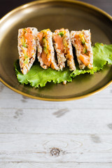 Fresh Salmon Sushi Sandwich