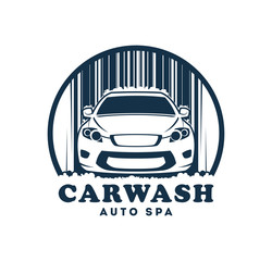Car wash service icon with replaceable text