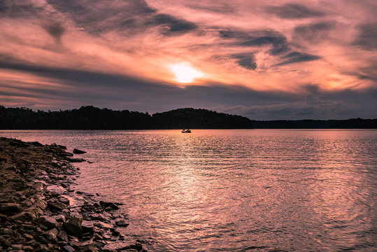 Sunset on Laurel Lake in Corbin Kentucky