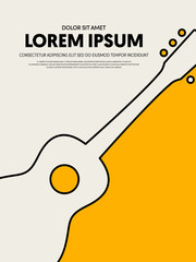 Music festival poster design template modern vintage retro style