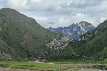 Fototapeta na wymiar Mountains near Qilian, QInghai, China