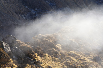 Fog with sunlight at mountain