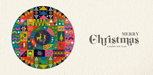 Christmas and New Year retro folk art decoration