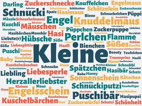 Das Wort - Kleine - abgebildet in einer Wortwolke mit zusammenh&auml;ngenden W&ouml;rtern