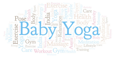 Baby Yoga word cloud.