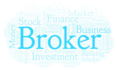 Fototapeta premium Broker word cloud.