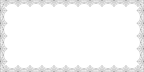 Halloween rectangle spider web border on white background isolated