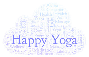 Fototapeta premium Happy Yoga word cloud.
