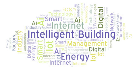 Fototapeta premium Intelligent Building word cloud.