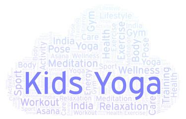 Kids Yoga word cloud.