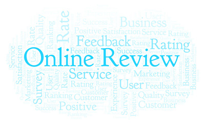 Obraz premium Online Review word cloud.