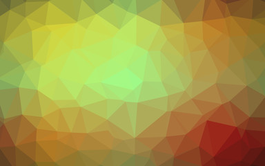 Illustration of red, green and  yellow triangle polygon background.