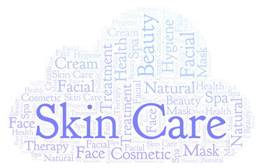 Obraz premium Skin Care word cloud.