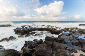 Fototapeta na wymiar Beautiful Atlantic ocean coast with rocks and stones - Tenerife, Canary islands, Spain