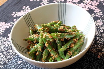 いんげん豆のごま和え