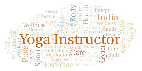 Fototapeta premium Yoga Instructor word cloud.