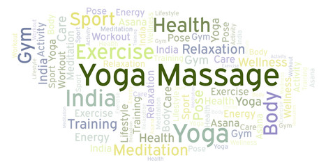 Yoga Massage word cloud.