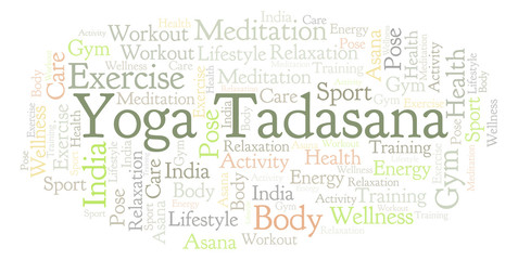 Fototapeta na wymiar Yoga Tadasana word cloud.