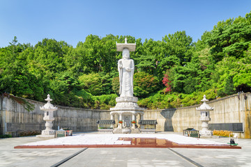 Fototapeta na wymiar Buddha statue at Bongeunsa Temple in Seoul, South Korea