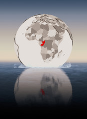 Congo on globe in water