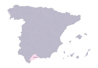 Spain map illustration. Malaga region