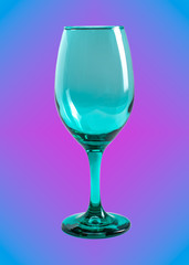 A Turquoise Wine Glass with a Colorful Background