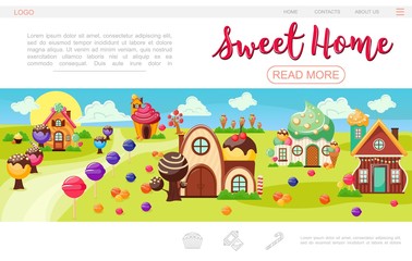 Flat Sweet Village Web Page Template